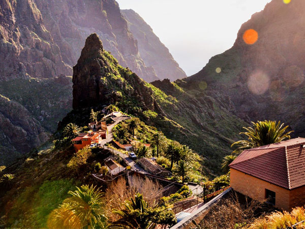 Descent by Cable Car into Masca Gorge on Tenerife